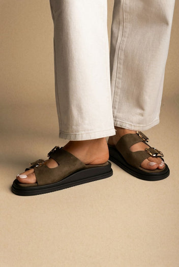 Estil - Platform Sandals - Olive Suede