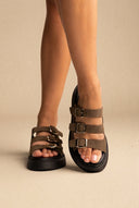 Estil - Platform Sandals - Olive Suede