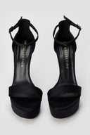 TFP - Platform Sandals Slim Heel - Black Satin