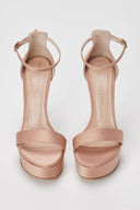 TFP - Platform Sandals Slim Heel - Nude Satin