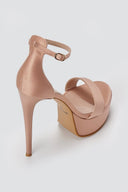 TFP - Platform Sandals Slim Heel - Nude Satin