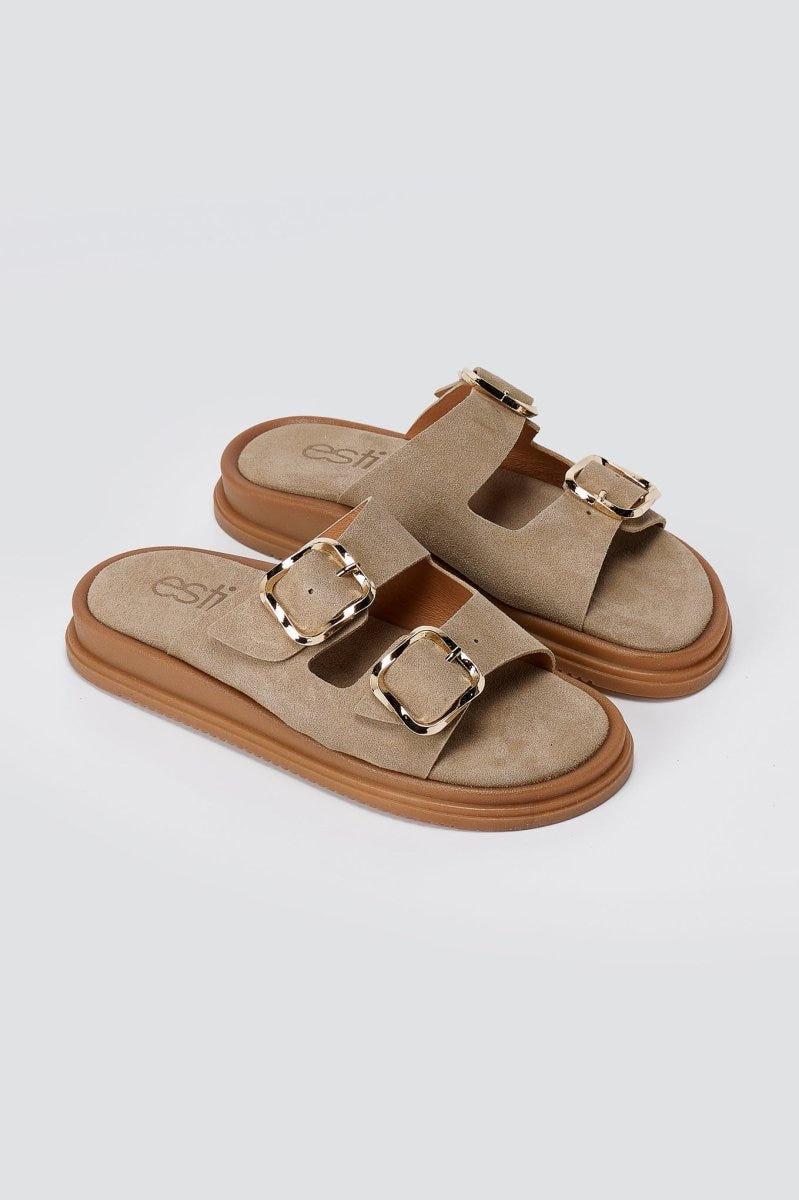 Estil - Platform Sandals - Taupe Suede
