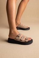 Estil - Platform Sandals - Taupe Suede