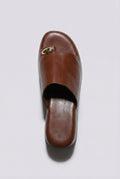 Ideal shoes - Platform Sandals Toe Ring - Dark Brown Matte