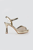 Stephan - Platform Slim Heel Sandals - Gold Metallic