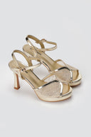 Stephan - Platform Slim Heel Sandals - Gold Metallic
