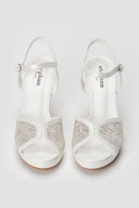 Stephan - Platform Slim Heel Sandals - White Pearl