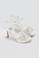 Stephan - Platform Slim Heel Sandals - White Pearl