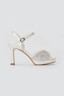 Stephan - Platform Slim Heel Sandals - White Pearl