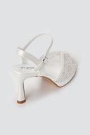 Stephan - Platform Slim Heel Sandals - White Pearl