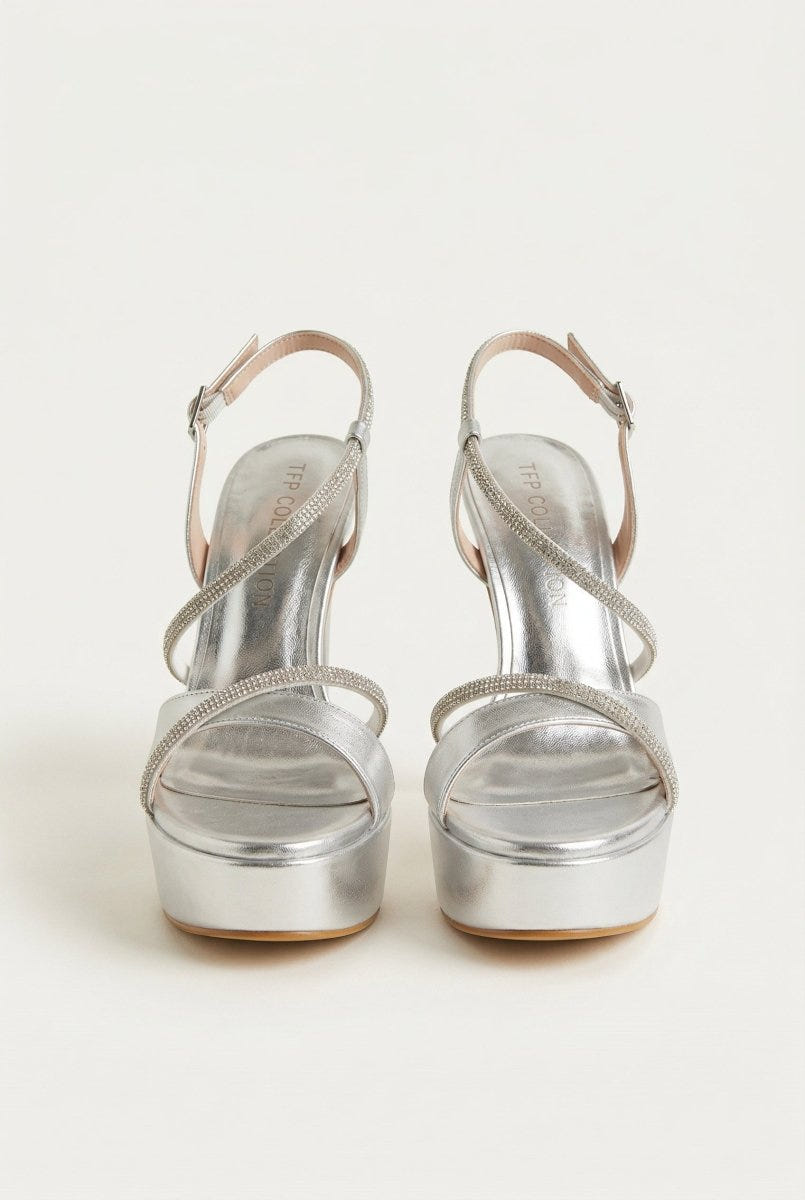 TFP - Platform Stiletto Sandals - Silver Metallic