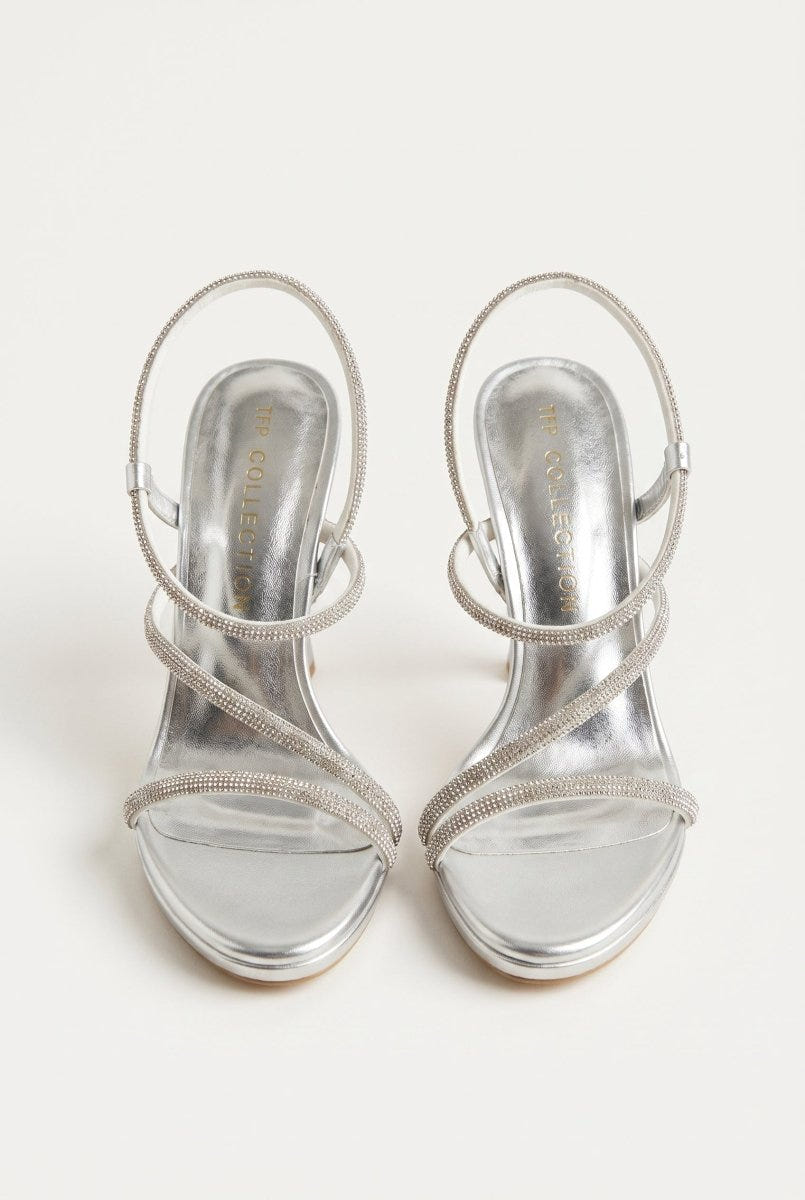 TFP - Platform Stiletto Sandals - Silver Metallic