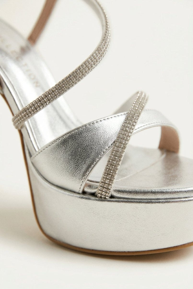 TFP - Platform Stiletto Sandals - Silver Metallic
