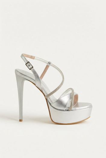 TFP - Platform Stiletto Sandals - Silver Metallic