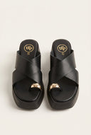 TFP - Platform Toe Ring Sandals Crossover - Black Matte