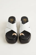 TFP - Platform Toe Ring Sandals Crossover - White Matte