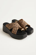 TFP - Platform Toe Ring Sandals - Leopard suede