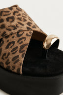 TFP - Platform Toe Ring Sandals - Leopard suede