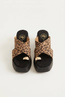 TFP - Platform Toe Ring Sandals - Leopard suede