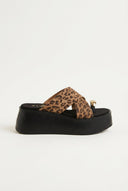 TFP - Platform Toe Ring Sandals - Leopard suede