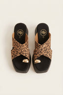 TFP - Platform Toe Ring Sandals - Leopard suede