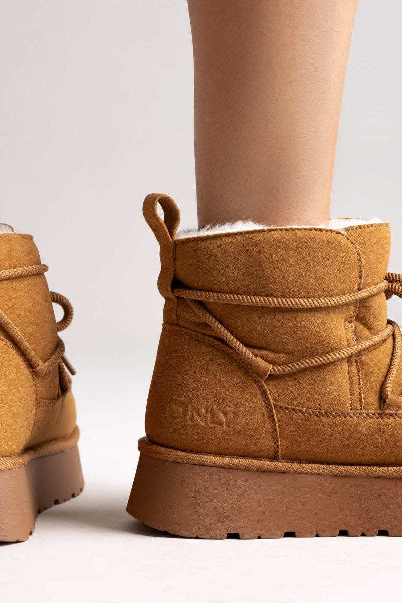 Platform Winter Boots ONLY 15355775 - Camel Suede - thefashionproject.gr - ONLY