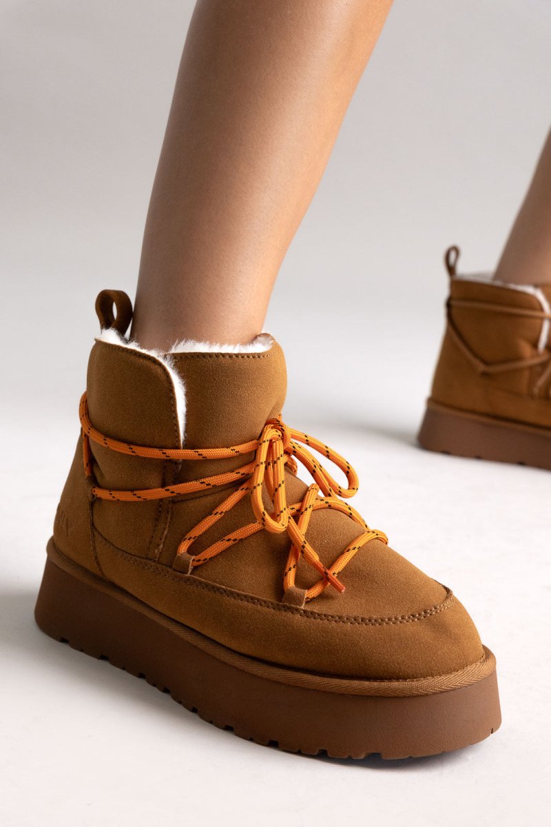 Platform Winter Boots ONLY 15355775 - Camel Suede - thefashionproject.gr - ONLY