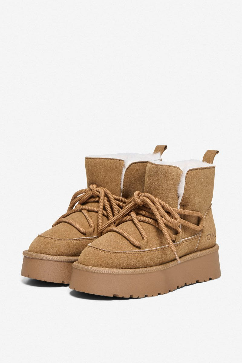 Platform Winter Boots ONLY 15355775 - Camel Suede - thefashionproject.gr - ONLY