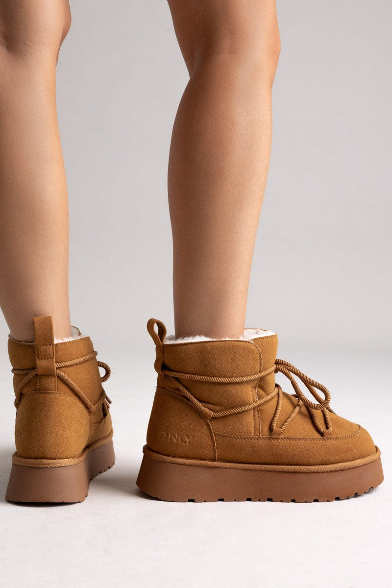 Platform Winter Boots ONLY 15355775 - Camel Suede - thefashionproject.gr - ONLY