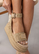 Πλατφόρμες από ψάθα Mariella Fabiani 2424/05 - Μπεζ - thefashionproject.gr - Mariella Fabiani