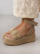 Πλατφόρμες από ψάθα Mariella Fabiani 2424/05 - Μπεζ - thefashionproject.gr - Mariella Fabiani