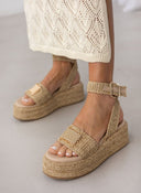 Πλατφόρμες από ψάθα Mariella Fabiani 2424/05 - Μπεζ - thefashionproject.gr - Mariella Fabiani