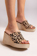 Πλατφόρμες από συνθετικό ponyskin με print Estil - Leopard - thefashionproject.gr - Estil