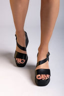 Πλατφόρμες δερμάτινες ESTIL - Μαύρο - thefashionproject.gr - Estil