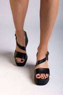 Πλατφόρμες δερμάτινες ESTIL - Μαύρο - thefashionproject.gr - Estil