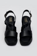Πλατφόρμες δερμάτινες ESTIL - Μαύρο - thefashionproject.gr - Estil