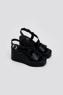 Πλατφόρμες δερμάτινες ESTIL - Μαύρο - thefashionproject.gr - Estil