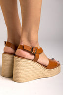 Πλατφόρμες δερμάτινες ESTIL - Ταμπά - thefashionproject.gr - Estil