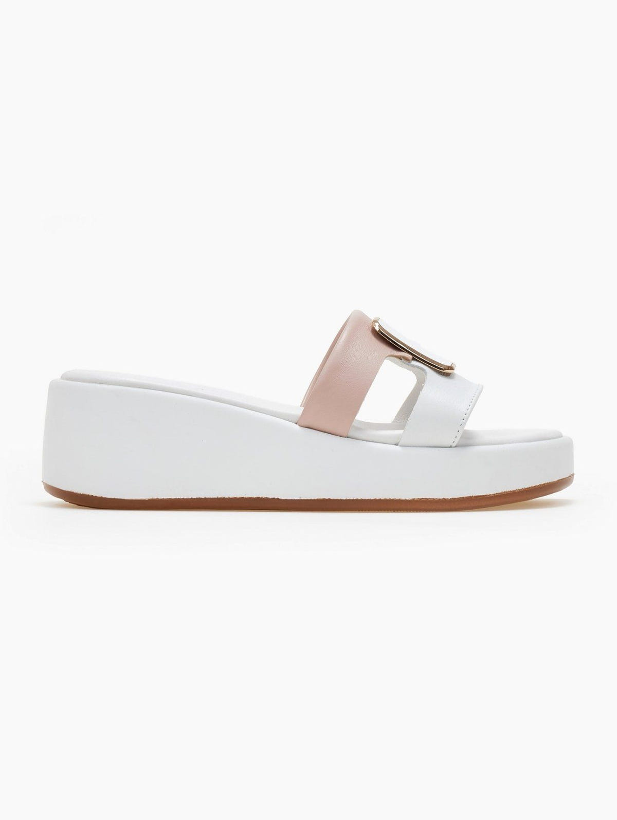 Πλατφόρμες δερμάτινες Mariella Fabiani 2441/75 - Λευκό/Nude - thefashionproject.gr - Mariella Fabiani