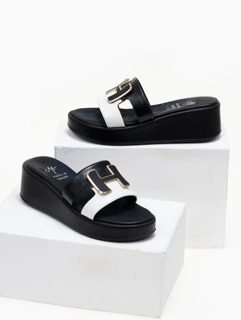 Πλατφόρμες δερμάτινες Mariella Fabiani 2441/75 - Μαύρο - thefashionproject.gr - Mariella Fabiani