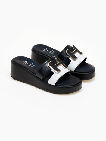 Πλατφόρμες δερμάτινες Mariella Fabiani 2441/75 - Μαύρο - thefashionproject.gr - Mariella Fabiani