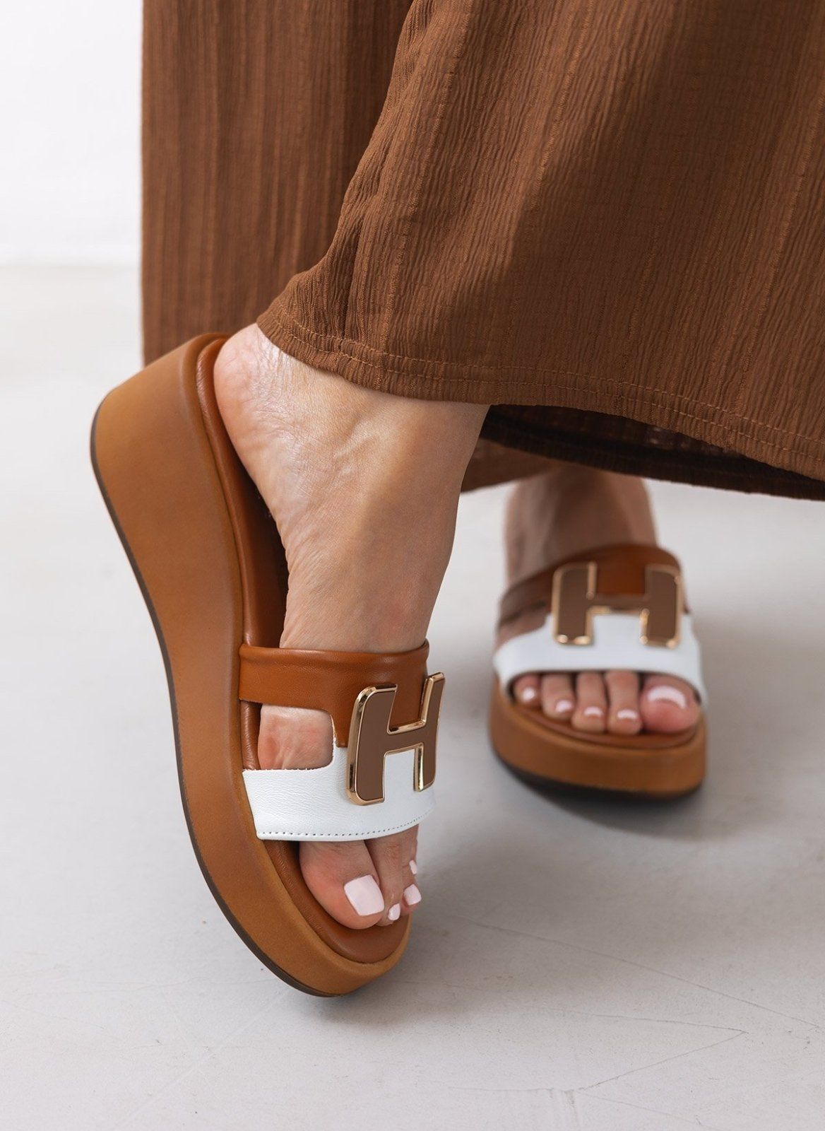 Πλατφόρμες δερμάτινες Mariella Fabiani 2441/75 - Ταμπά - thefashionproject.gr - Mariella Fabiani