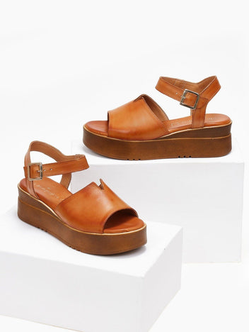Πλατφόρμες δερμάτινες με άνοιγμα tfp - Ταμπά - thefashionproject.gr - TFP