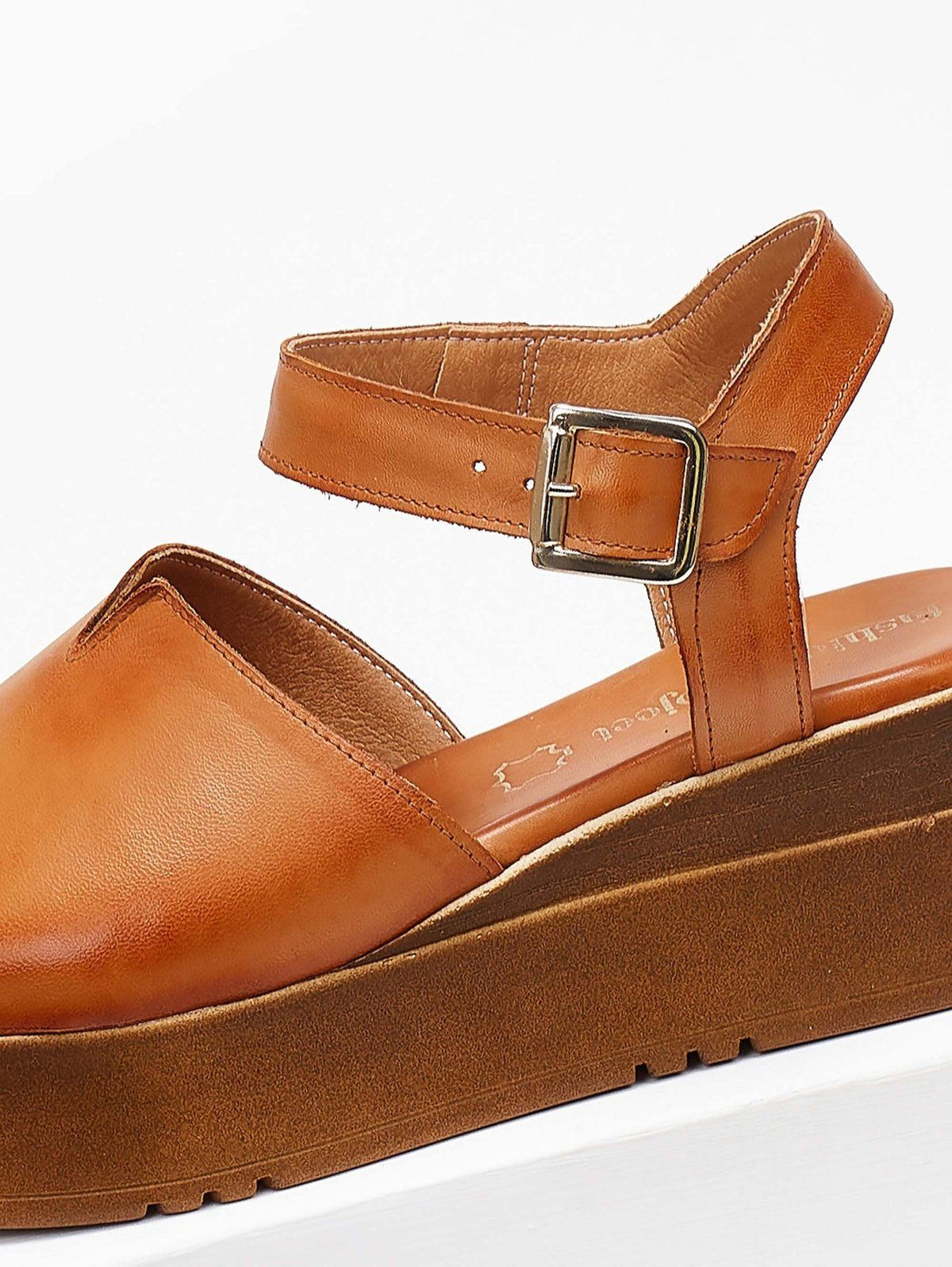 Πλατφόρμες δερμάτινες με άνοιγμα tfp - Ταμπά - thefashionproject.gr - TFP