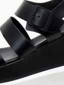 Πλατφόρμες δερμάτινες με μπαρέτα TFP - Μαύρο - thefashionproject.gr - TFP