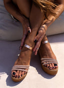Πλατφόρμες δερμάτινες με στρας estil - Χαλκός - thefashionproject.gr - Estil
