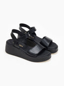 Πλατφόρμες δερμάτινες Ragazza 01129 - Μαύρο - thefashionproject.gr - RAGAZZA