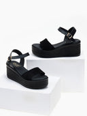 Πλατφόρμες καστόρινες με μπαρέτα Estil - Μαύρο - thefashionproject.gr - Estil