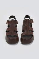 Πλατφόρμες καστόρινες με τοκά Estil - Καφέ - thefashionproject.gr - Estil