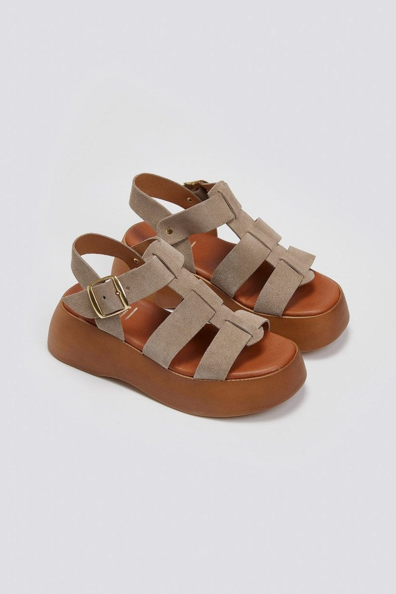 Πλατφόρμες καστόρινες με τοκά Estil - Τάουπε - thefashionproject.gr - Estil